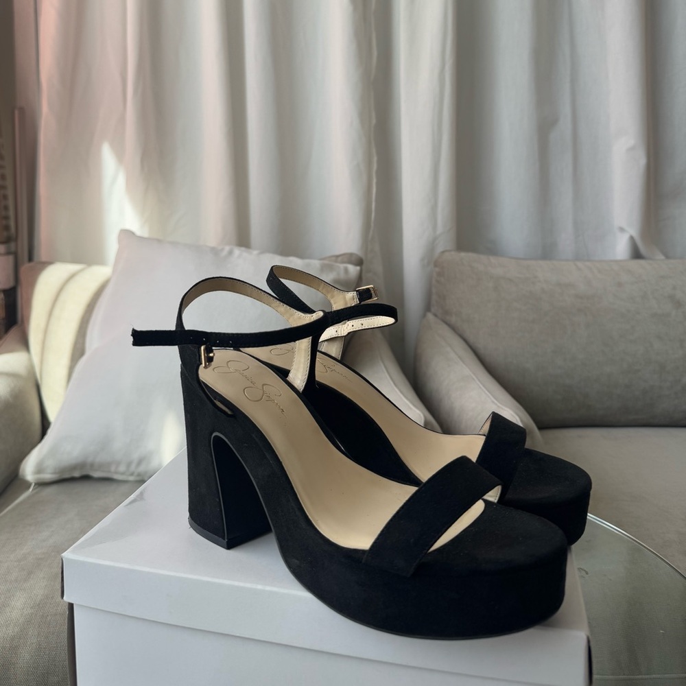 Black Platform Sandal Heels